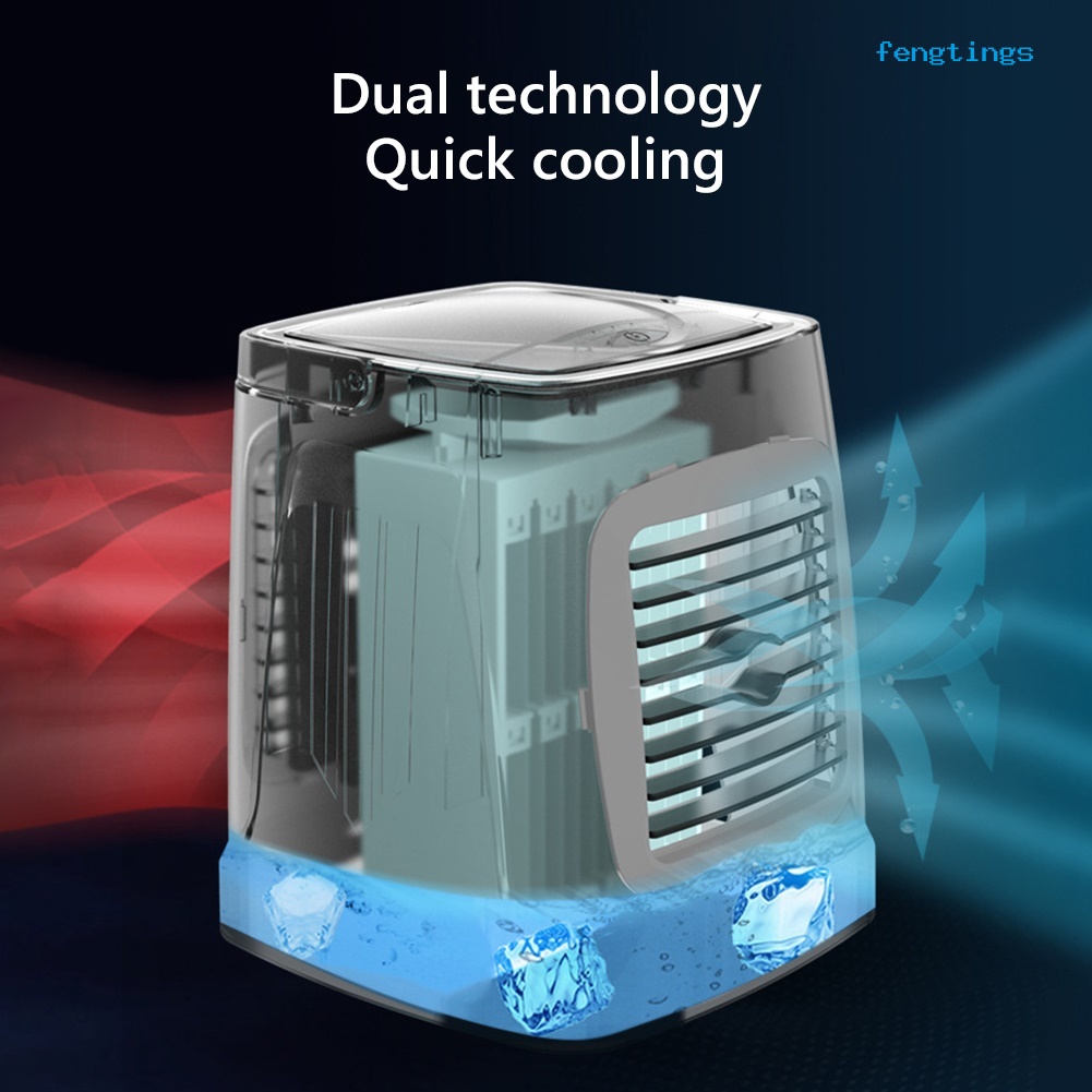 Quạt Làm Mát Mini C201 Có Đèn LED Và Cổng Sạc USB Cho Nhà Ở / Văn Phòng