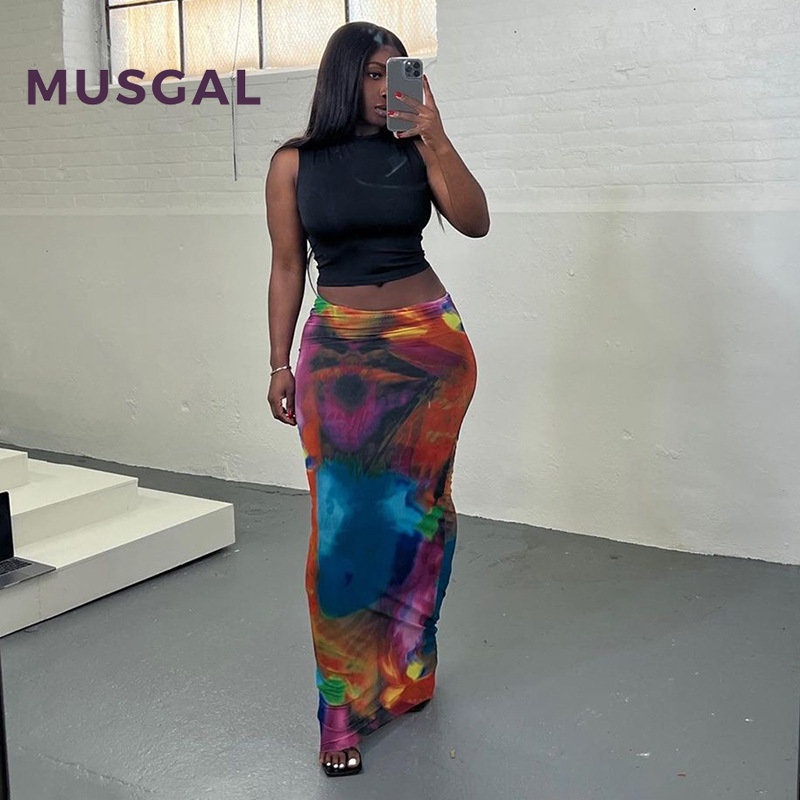 Chân Váy Lửng Lưng Cao Họa Tiết In Thời Trang Mùa Hè 2023 Cho Nữ