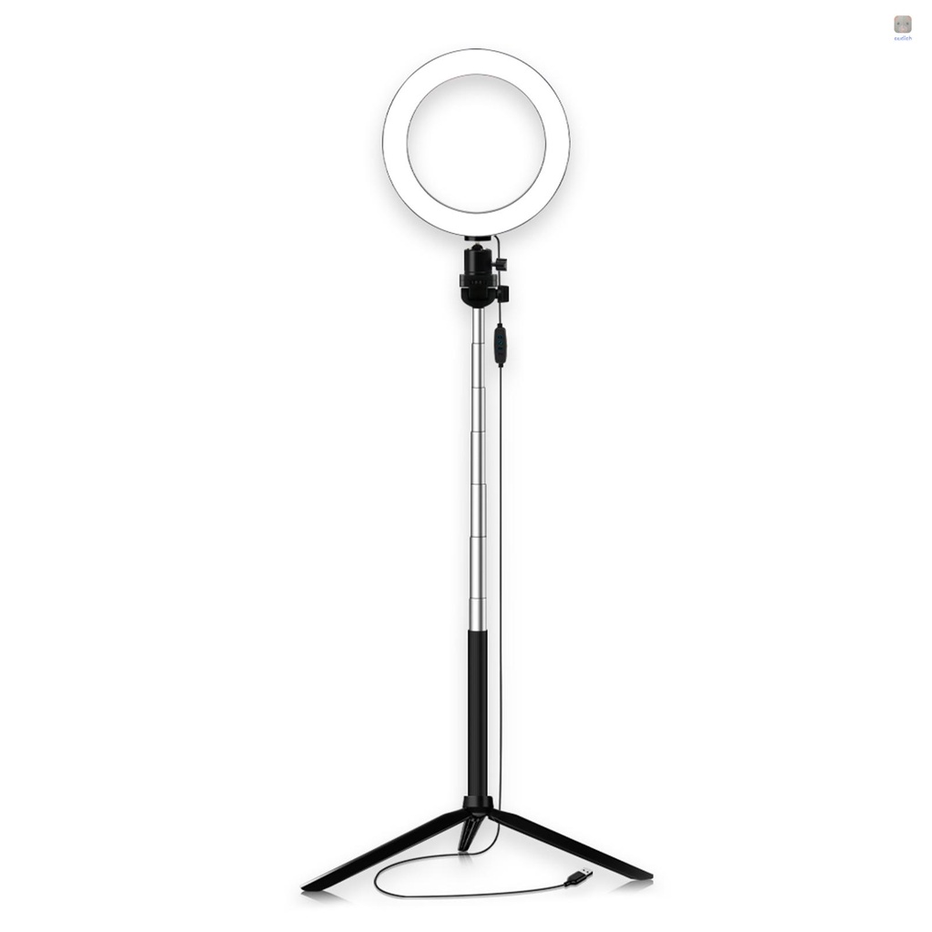 Vòng Đèn LED 3 Màu 20cm / 8inch 3500-6500K 10 Mức Độ Điều Chỉnh Được Kèm Giá Đỡ Điện Thoại