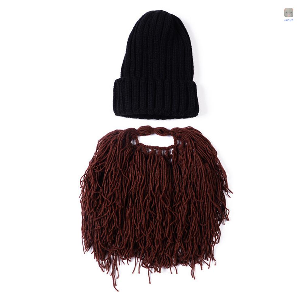 Mũ Len Trùm Đầu Hóa Trang Râu Dài Phong Cách Viking Vui Nhộn Cho Nam