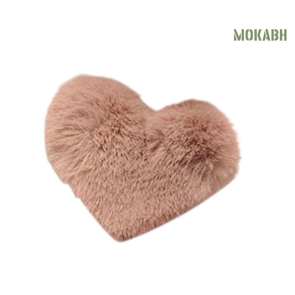 Kẹp Tóc Hình Trái Tim Bằng Lông Chồn Giả Màu Sắc Ngọt Ngào Chống Trượt Thời Trang Mùa Đông Cho Bé