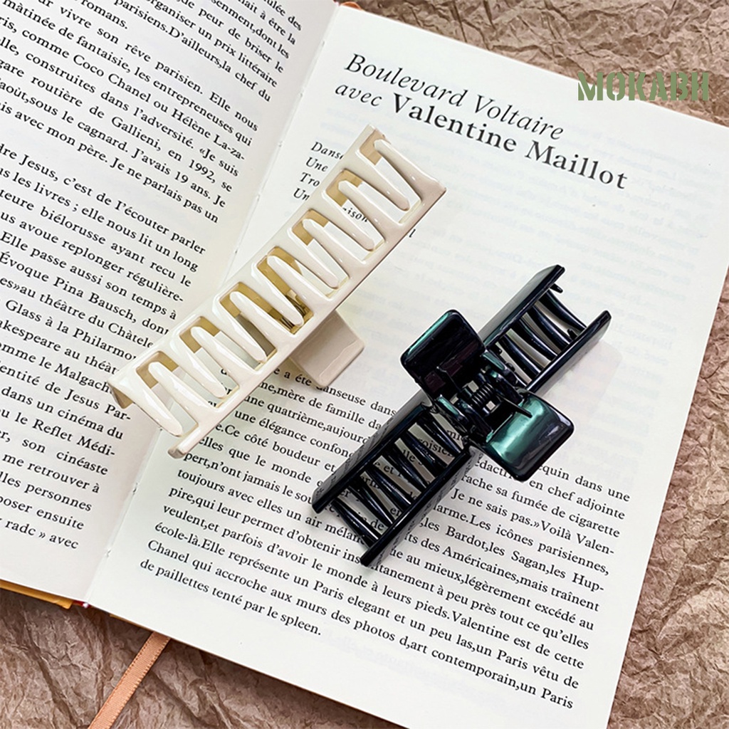 Kẹp Tóc Bằng Nhựa Màu Trơn Siêu Nhẹ Độ Bền Cao Thời Trang Cho Nữ