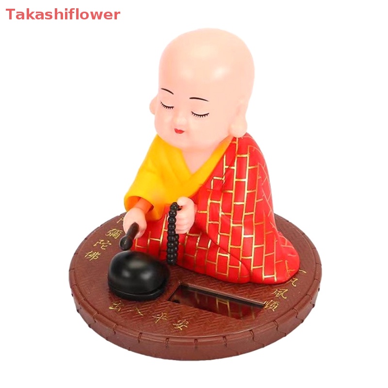 (Takashiflower) Mô Hình Tượng Chú Tiểu Nhảy Múa Lắc Đầu Sử Dụng Năng Lượng Mặt Trời Trang Trí Xe Hơi