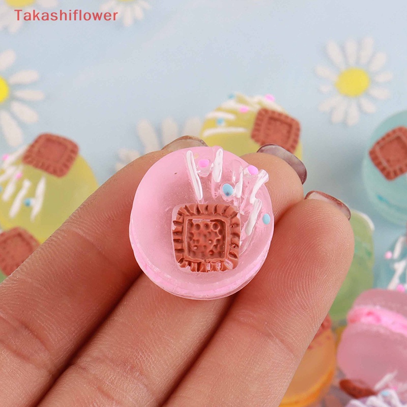 Set 2 Phụ Kiện Trang Trí Điện Thoại Kiểu Bánh Macaron 3D DIY Bằng Nhựa Resin Dạ Quang