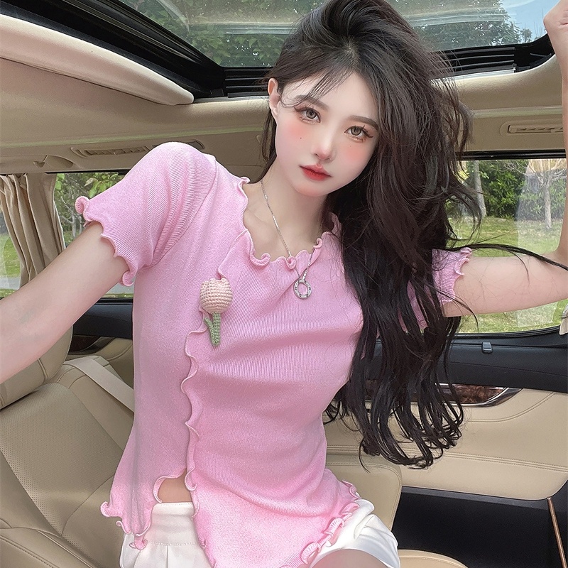 Nzn Áo Thun Ba Chiều Tay Ngắn Cổ Tròn Mỏng Màu Trơn Ngọt Ngào Cho Nữ