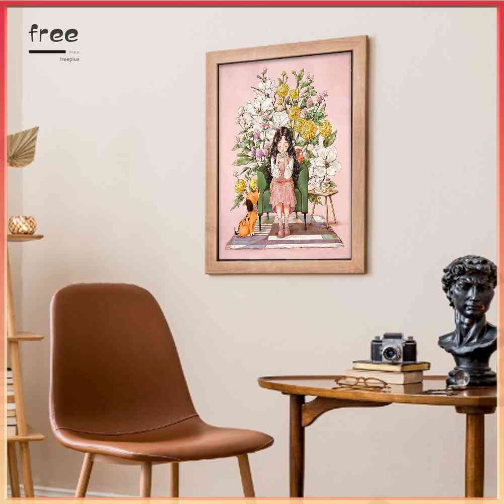 Toàn Bộ Bộ Tranh Thêu Chữ Thập 11CT Bằng cotton Thân Thiện Với Môi Trường Hình Cô Gái