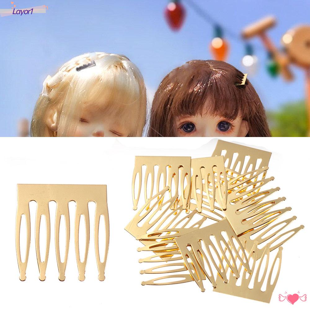 Set 1 / 10 Lược Cài Tóc Mini Bằng Kim Loại DIY Trang Trí Nhà Búp Bê