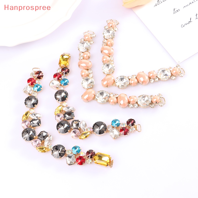 Hanprospree > 1 Cặp Dây Xích Nối Đính Đá Kim Cương Giả Trang Trí Dép Đi Biển May Vá DIY Cho Nữ