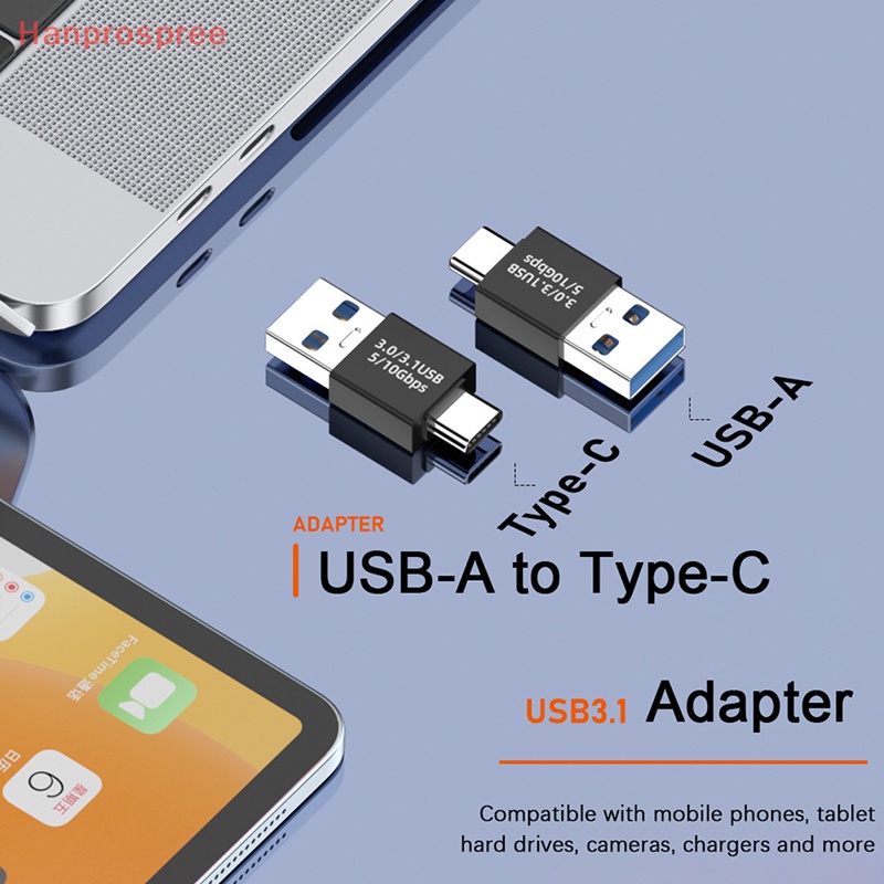 Hanprospree Đầu Nối Chuyển Đổi USB 3.1 Female Sang USB Type C Female Tốc Độ Cao Kết Nối Tốt