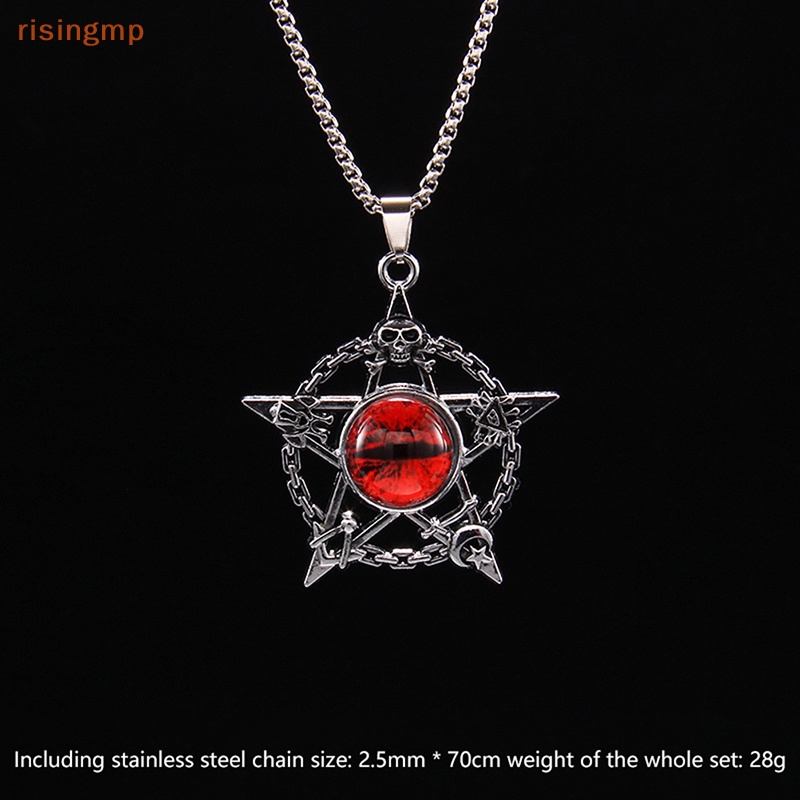 [risingmp] Vòng cổ Mặt Hình Đầu Lâu Bằng Thép Không Gỉ Phong Cách Hip Hop Cổ Điển Cho Nam Và Nữ