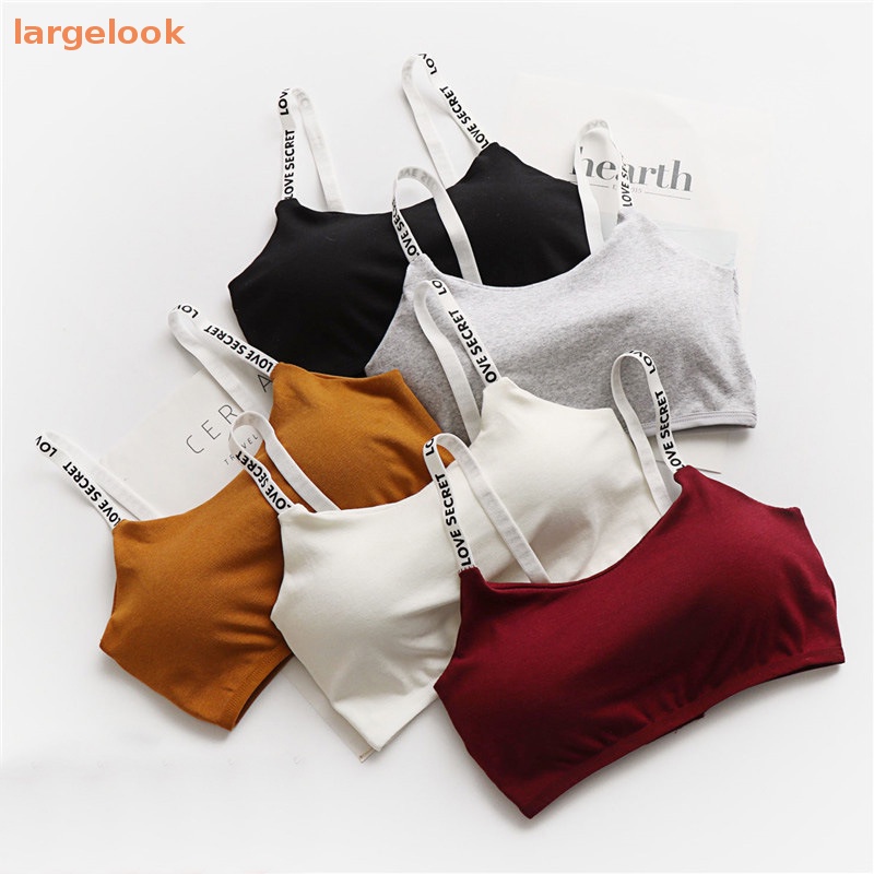 [Biglook] Áo Ngực Thể Thao Cotton Mỏng Thoáng Khí Không Để Lại Dấu Vết In Chữ Kiểu Hàn Quốc Quyến Rũ Cho Nữ