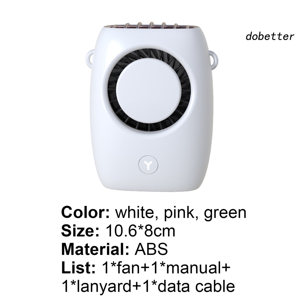 Quạt Đeo Cổ Chống Mài Mòn Thiết Kế Nhỏ Gọn Có Thể Sạc Lại Bằng Cổng USB Cho Văn Phòng