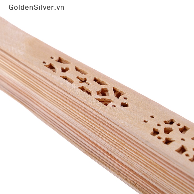 Quạt Xếp Cầm Tay Bằng Tre Màu Vàng Bạc Phong Cách Nhật Bản