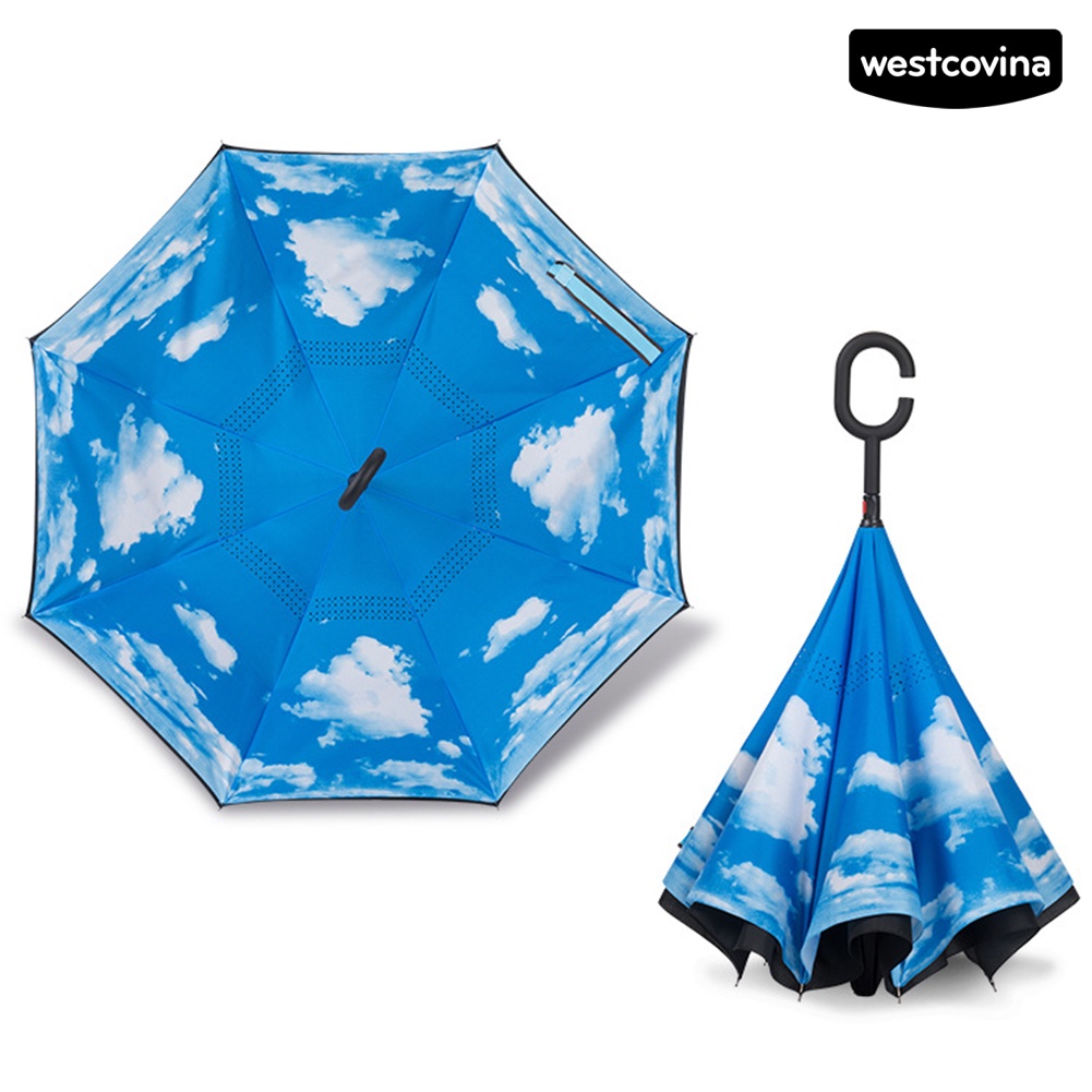 [COD]☁Dù Đứng Hai Lớp Chống Tia UV Chống Gió Hình Chữ C Có Tay Cầm Tiện Lợi Dành Cho Nữ