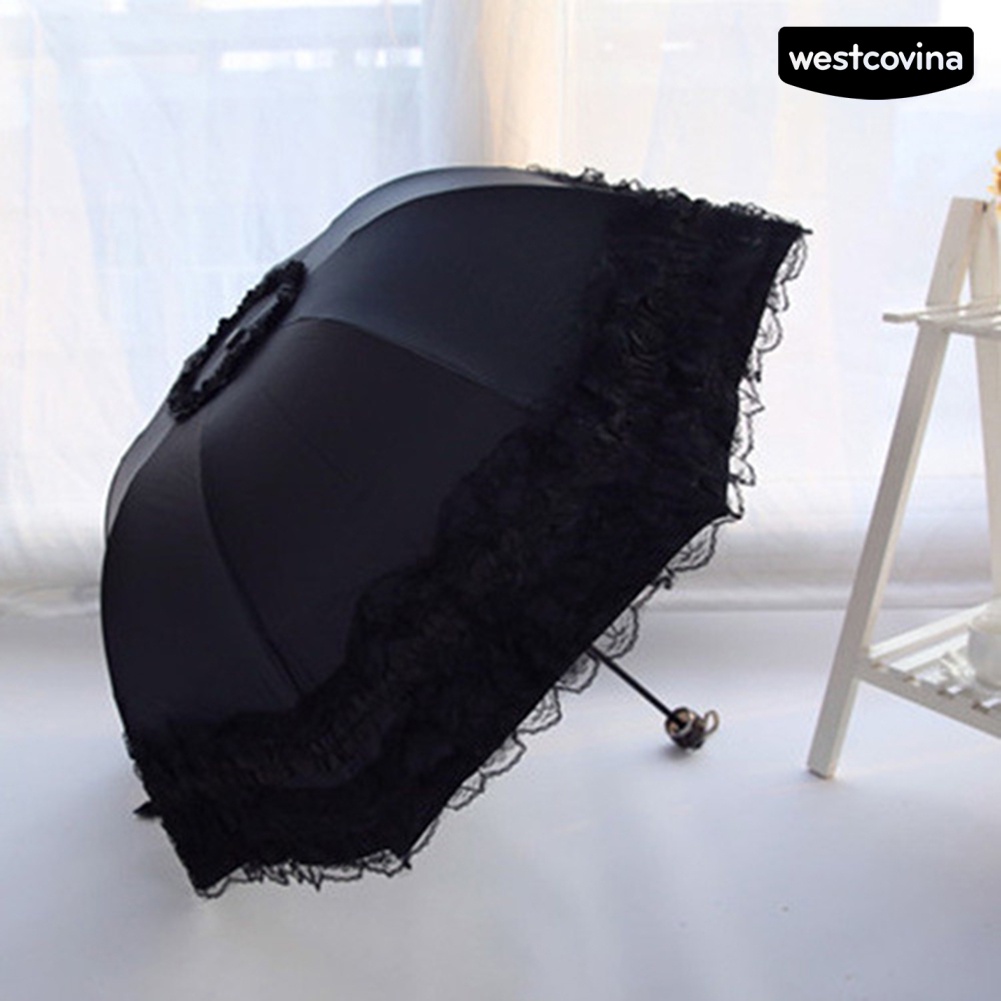 [COD]☁Dù Che Nắng Chống Tia UV Trọng Lượng Nhẹ Phối Ren Xinh Xắn Cho Nữ