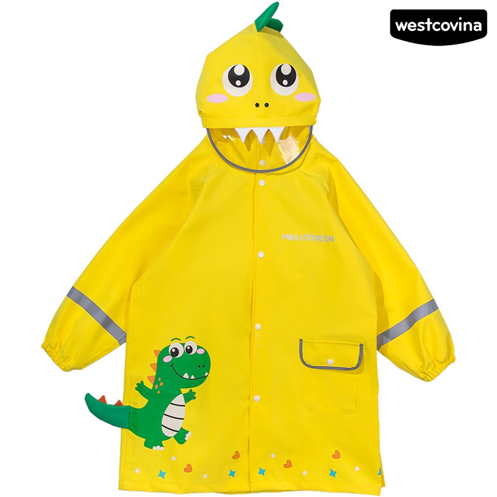 [COD]☁Áo Mưa Nhẹ In Họa Tiết Động Vật Hoạt Hình Chống Nước Có Mũ Trùm Cho Bé Mẫu Giáo
