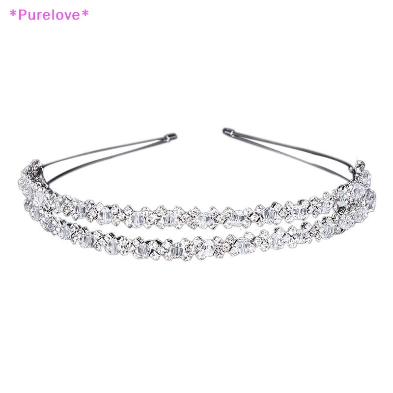 Cài Tóc Hình Vương Miện Hai Lớp Đính Pha Lê Handmade Dành Cho Cô Dâu Mới