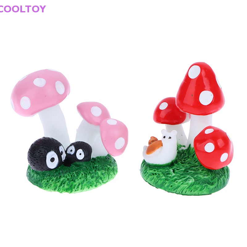 Đồ trang trí Nấm Hoạt Hình Mini Bằng Nhựa Resin Trang Trí Thủ Công