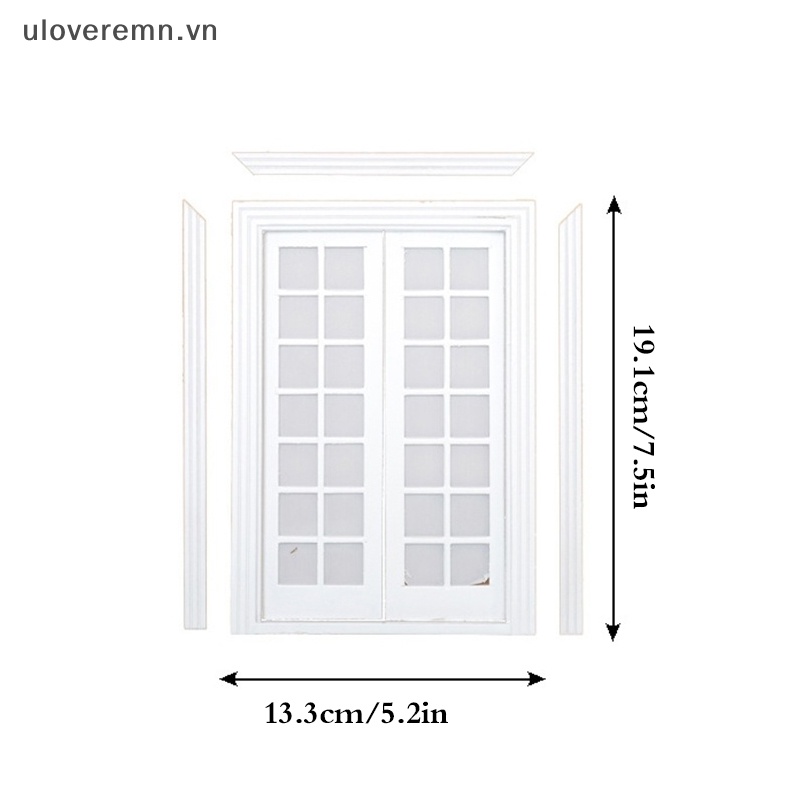 1 Set 28 Mô Hình Cửa Đôi 28 Ô Màu Trắng DIY Trang Trí Nhà Búp Bê