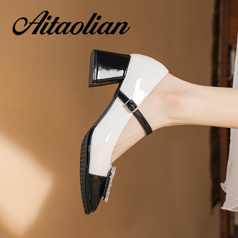 Giày Cao Gót 5.5cm Da Bóng Đế Mềm Thời Trang Cho Nữ