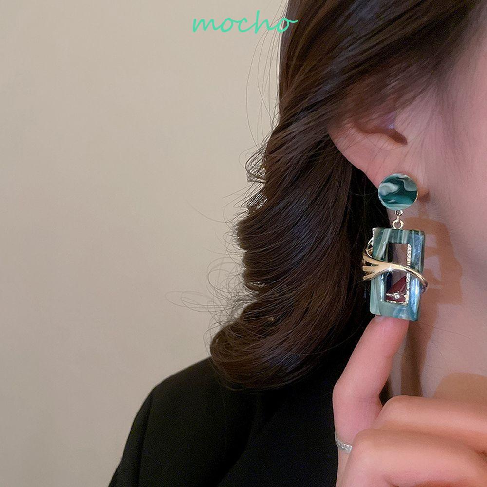 Mocho Khuyên Tai Thả Mặt Hình Học Cá Tính Phong Cách Vintage Cho Nữ