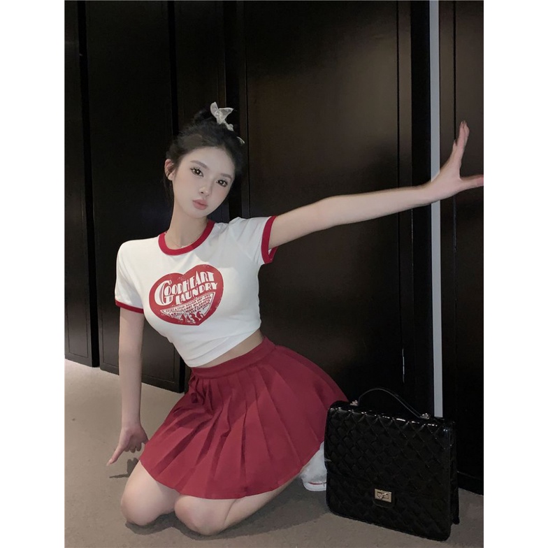Áo baby tee Thun croptop Nữ Ngắn Tay In Chữ Phong Cách Mùa Hè Thời Trang