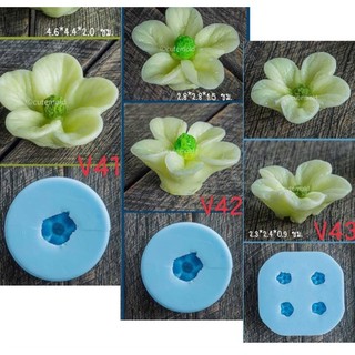Khuôn silicon hoa mai đào set 3 v41 v42 v43 làm bánh rau câu 4d