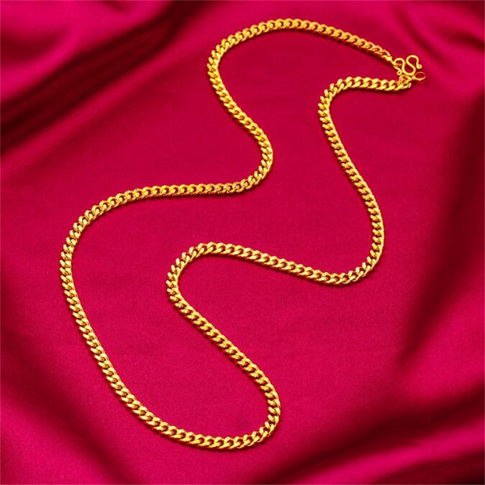 Dây Chuyền Mạ Vàng 24K Dài 60cm Hình Xương Rắn Thời Trang Cho Nam Nữ