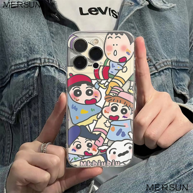 ✅Ốp Điện Thoại Mềm Chống Sốc In Hình Shin-Chan OHCV 11 + 1378 6In Đơn Giản Cho iPhone 14Pro 12
