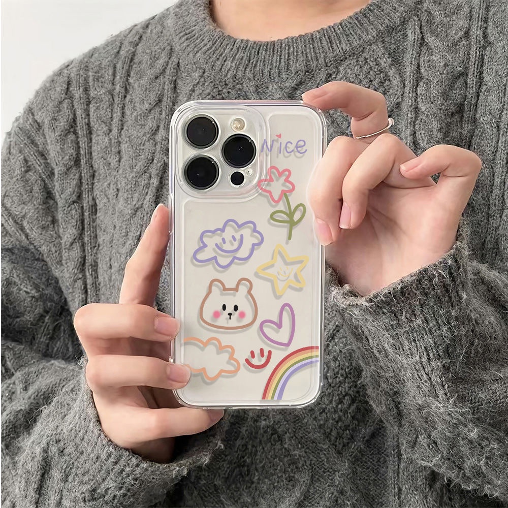 ✅Ốp Điện Thoại Mềm Chống Sốc Họa Tiết Graffiti 3D Đơn Giản Cho Iphone 1113plus 78 6In max 1214Pro