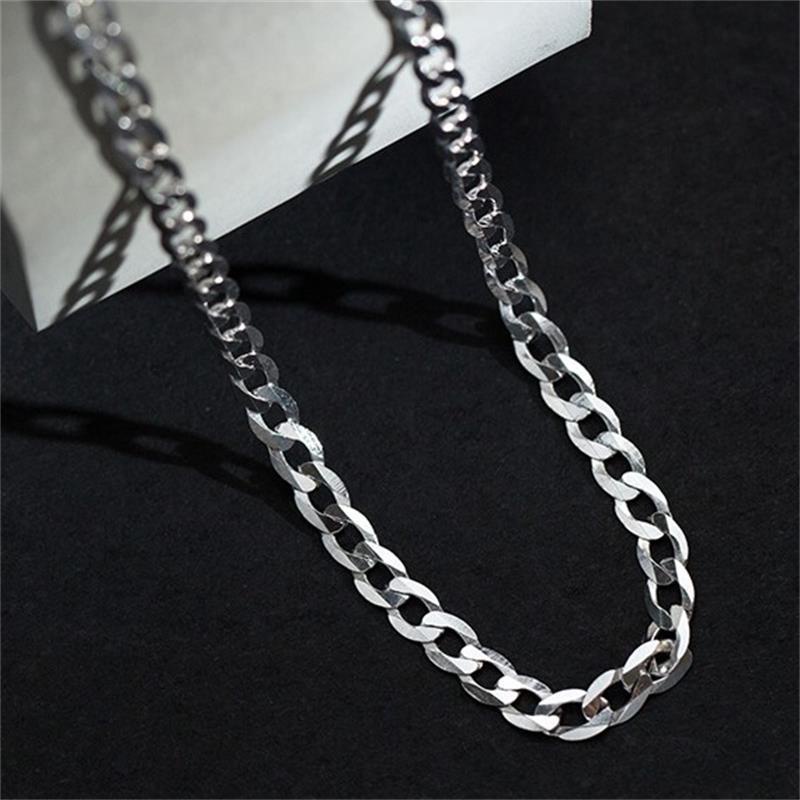 Vòng cổ Mạ Bạc 925 Kiểu Dáng Đơn Giản Thời Trang Dành Cho Nam 3.5mm
