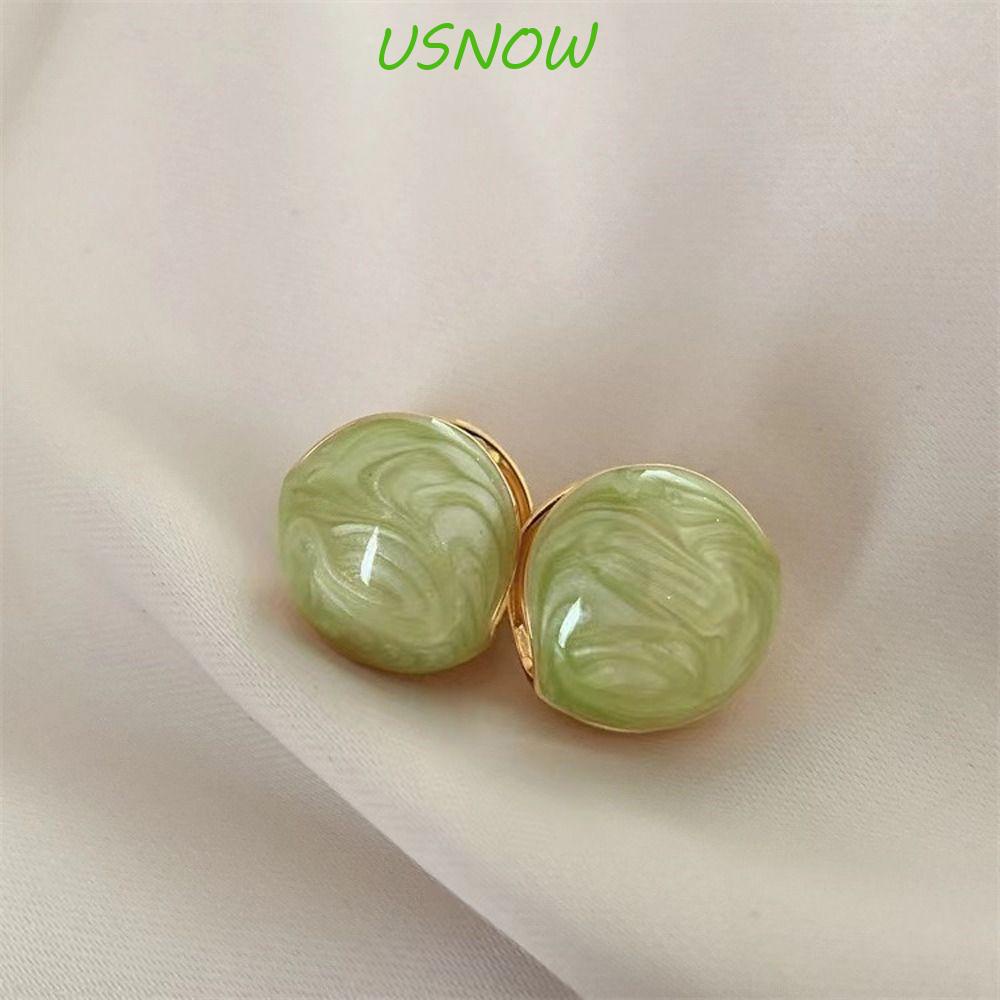 Bông Tai Hợp Kim Hình Tròn Phong Cách Hàn Quốc Cổ Điển Thời Trang Cho Nữ