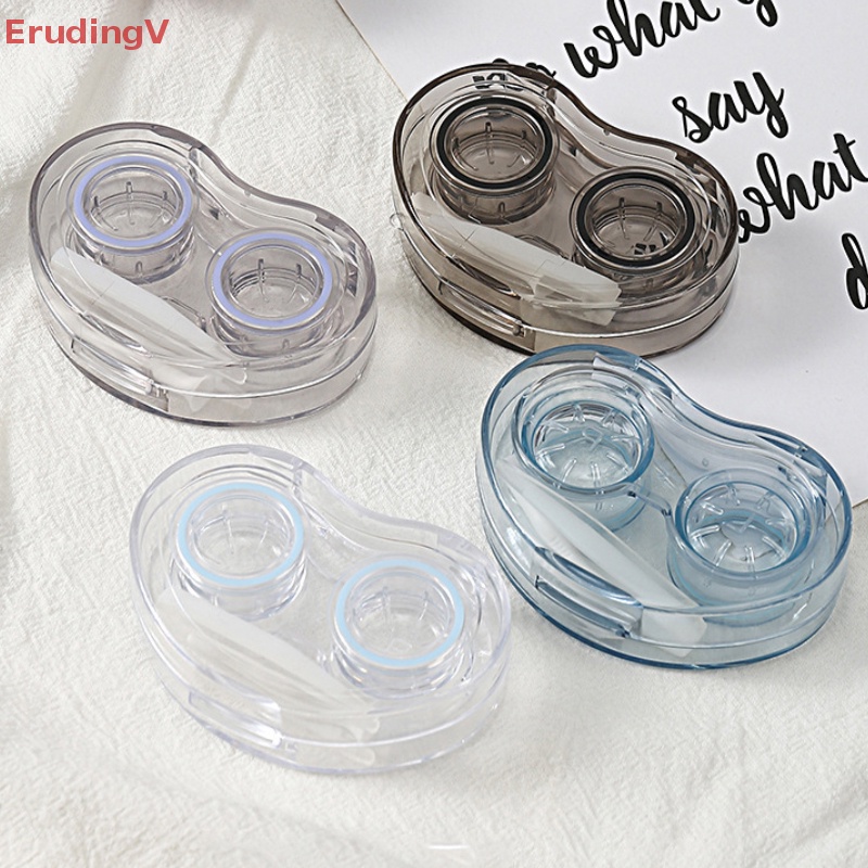 [ErudingV] Hộp Đựng Kính Áp Tròng Trong Suốt Phong Cách Lạnh Đơn Giản Di Động Kèm Nhíp Gắp [Mới]