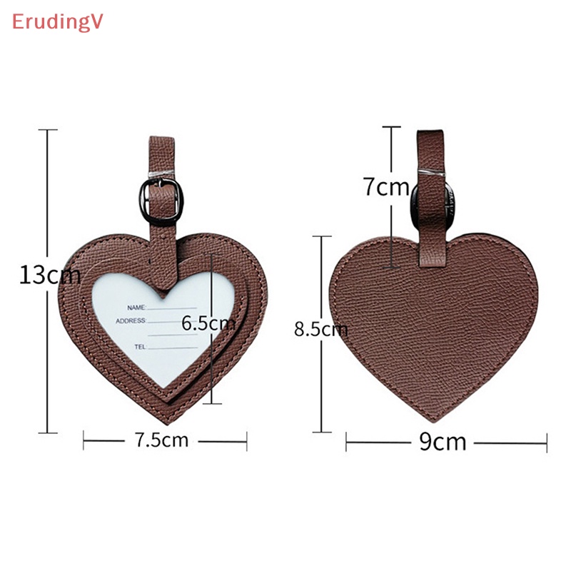 1 Thẻ Tên ID Hành Lý Du Lịch Bằng Da Hình Trái Tim