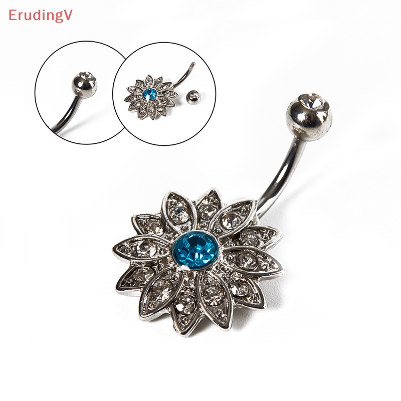 Khuyên Rốn Hình Hoa Đính Đá Pha Lê Thời Trang Cho Nữ