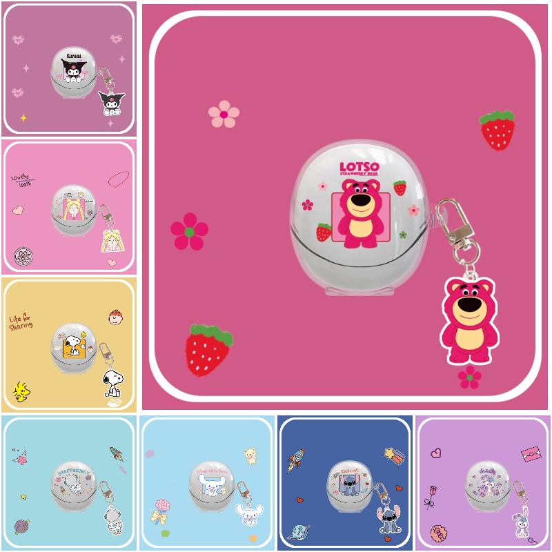 Cho OPPO Enco Air 3 ốp tai ng Case Vỏ Bảo Vệ Hộp Sạc Tai Nghe Mềm Họa Tiết Gấu Và Dâu Tây OPPO Enco Air3 ốp tai ng Case Vỏ