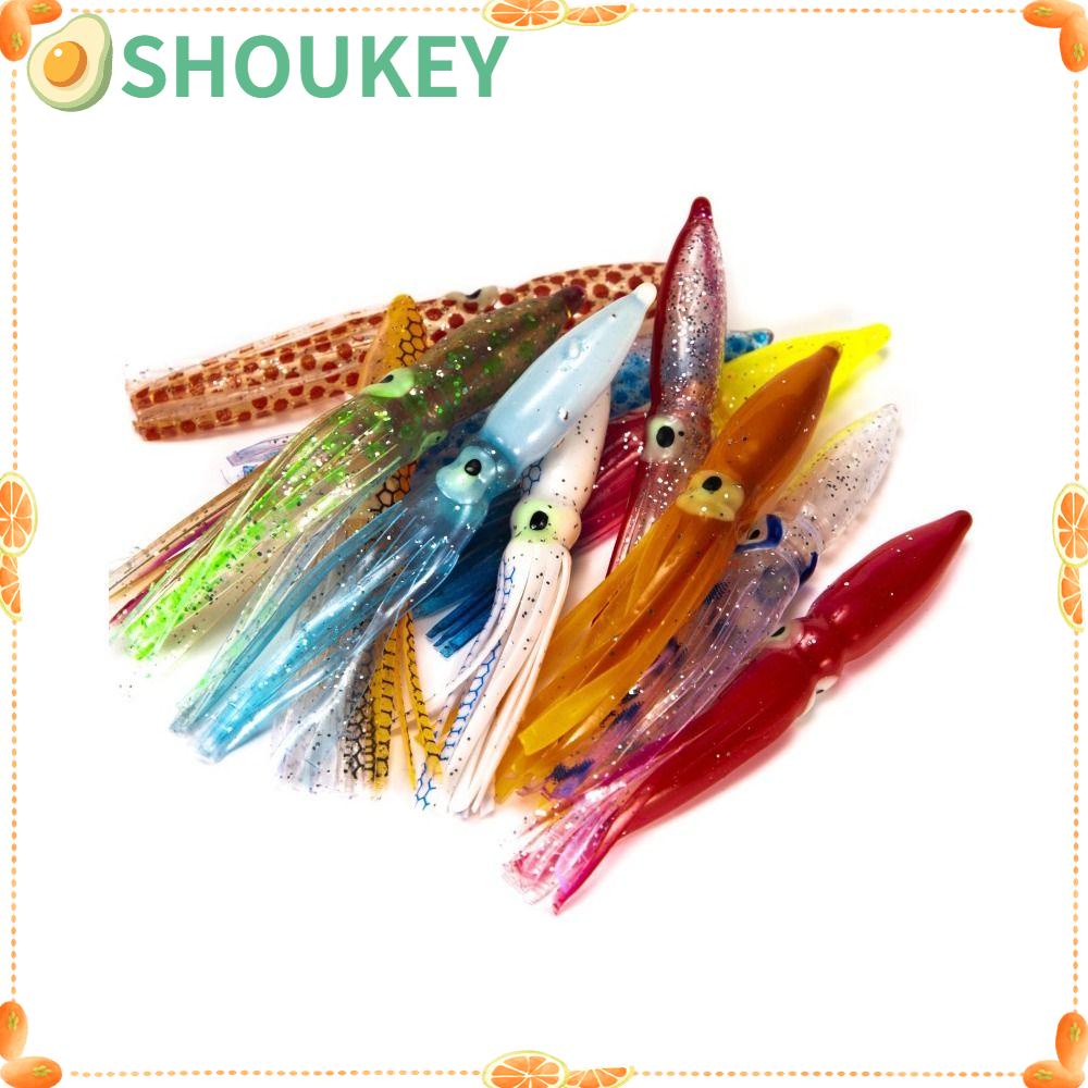 Bộ 20 Mồi Câu Cá Silicon Mềm Phát Quang Hình Bạch Tuộc Độc Đáo