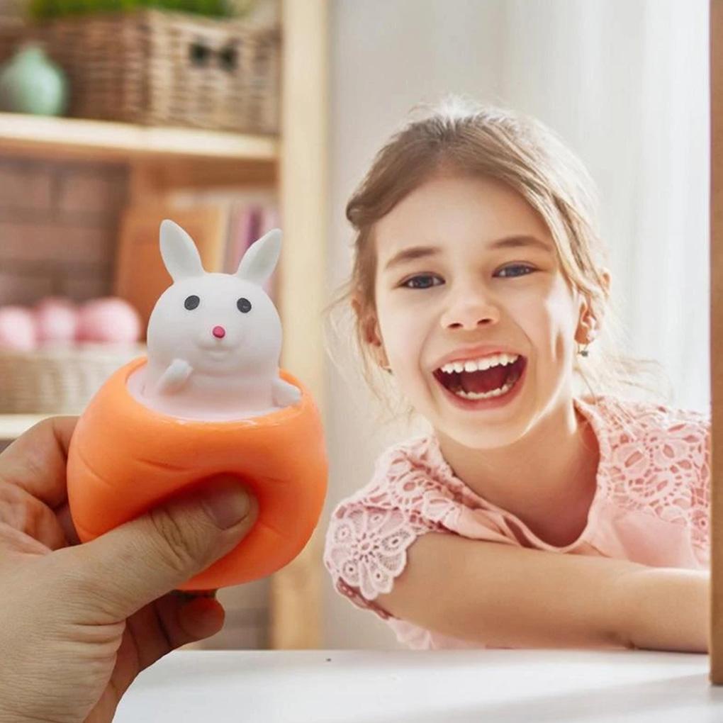 (runbu) Đồ Chơi Bóp Giảm Căng Thẳng Hình Thỏ Cà Rốt Hoạt Hình Đáng Yêu Cho Trẻ Em