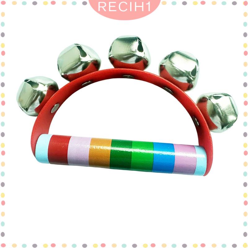 Trống Lục Lạc Bằng Gỗ Tay Cầm Bằng Kim Loại Dành Cho Gia Đình