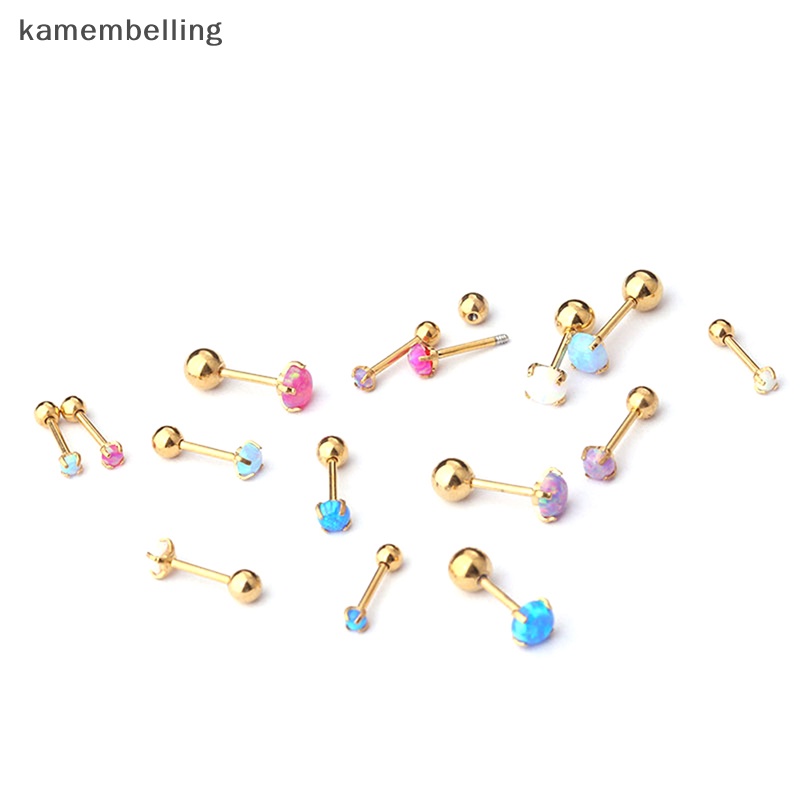 1 Khuyên Xỏ Sụn Tai Đính Đá Opal Nhiều Màu Thời Trang