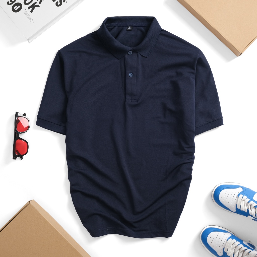 Áo polo trơn vải cá sấu không nhăn không xù đủ màu