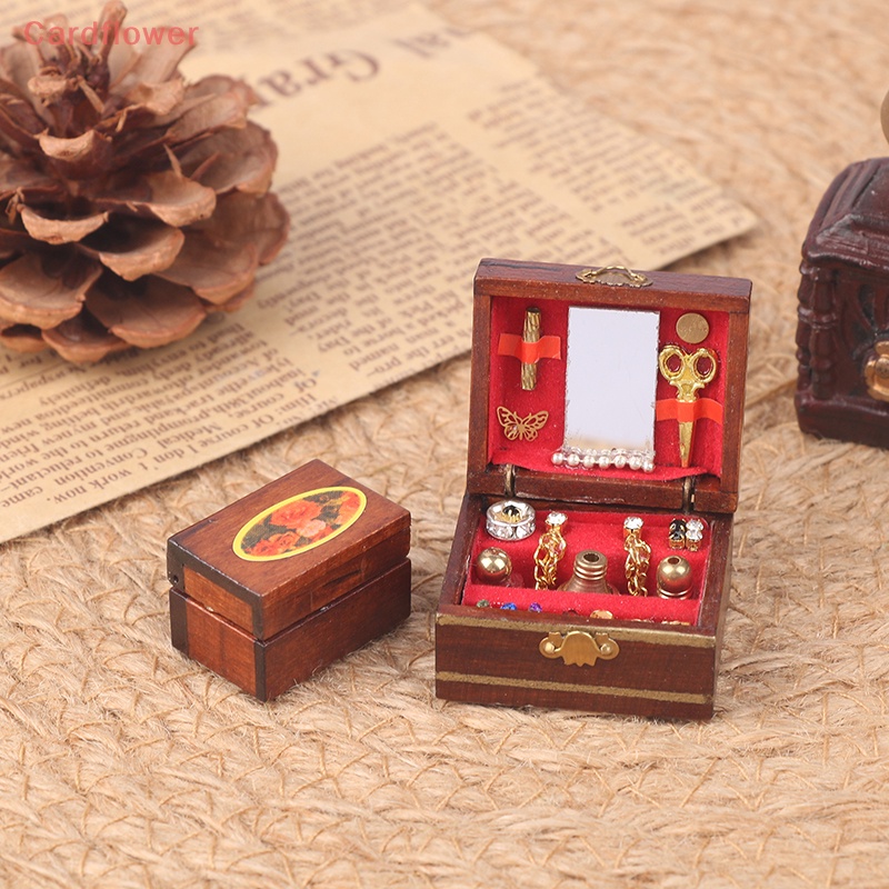 1 Bộ Hộp Trang Sức Mini Trang Trí Nhà Búp Bê DIY Mới