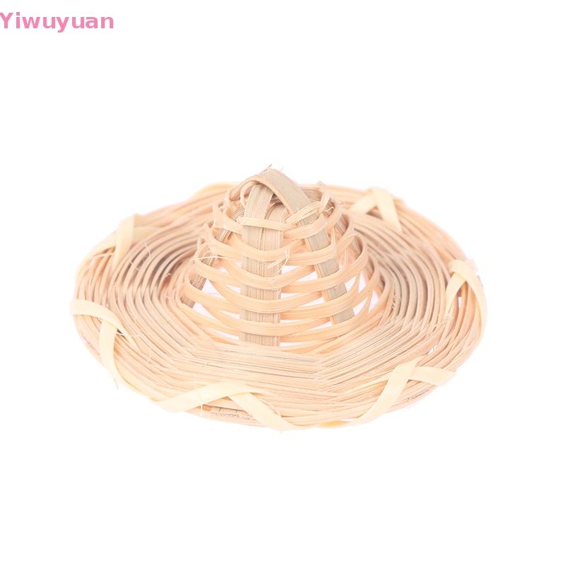< Yiwuyuan > Nón Rơm Mini Đan Tay Trang Trí Nhà Búp Bê Thu Nhỏ Mới