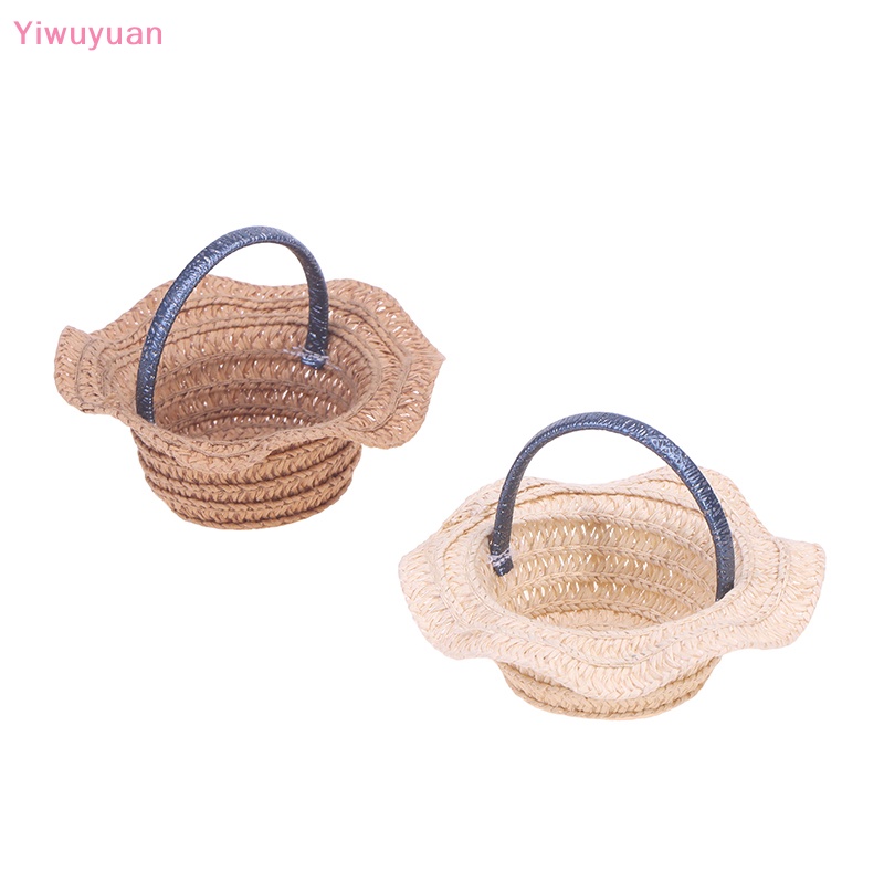 < Yiwuyuan > Giỏ Hoa Dệt Tay Mini Dễ Thương Đựng Thực Phẩm Rau Củ Nhà Búp Bê Mới
