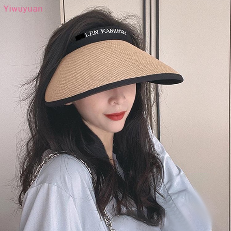 < Yiwuyuan > Mũ Cói Chống Nắng Mùa Hè Hở Chóp Gấp Gọn Được Cho Nữ Đi Biển Ngày Lễ Mới