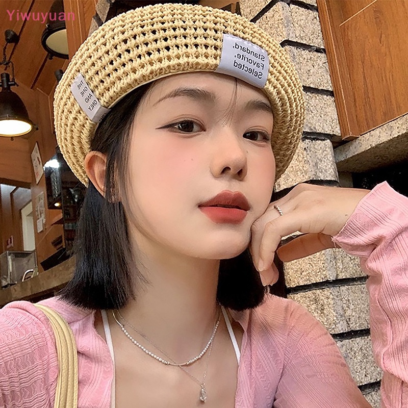 < Yiwuyuan > Mũ Beret Màu Trơn Phong Cách Họa Sĩ Vintage Thời Trang Xuân Hè Mới Cho Nam Và Nữ