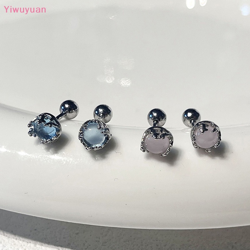 1 Đôi Khuyên Tai Xoắn Ốc Đính Đá Zircon Nhiều Màu Mới
