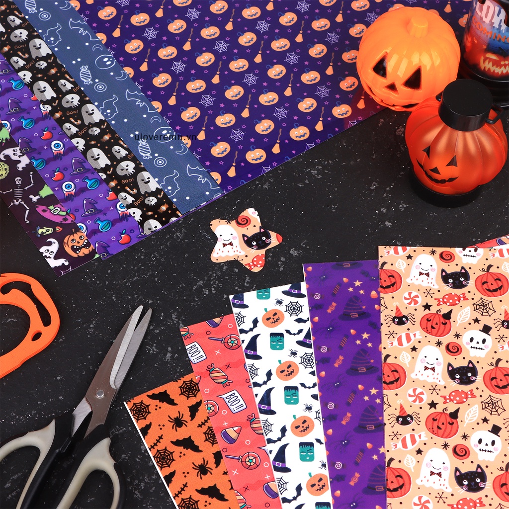Set 10 Tấm Phim Hoạ Tiết Halloween 12X7.87 Inch