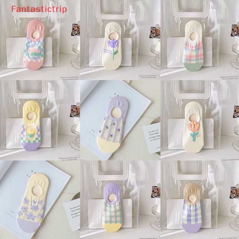 [Fantastictrip] Vớ Thuyền Cotton Lưới Vô Hình Cổ Thấp Đến Mắt Cá Chân Không Trượt Thoáng Khí Mùa Hè Mới Cho Nữ