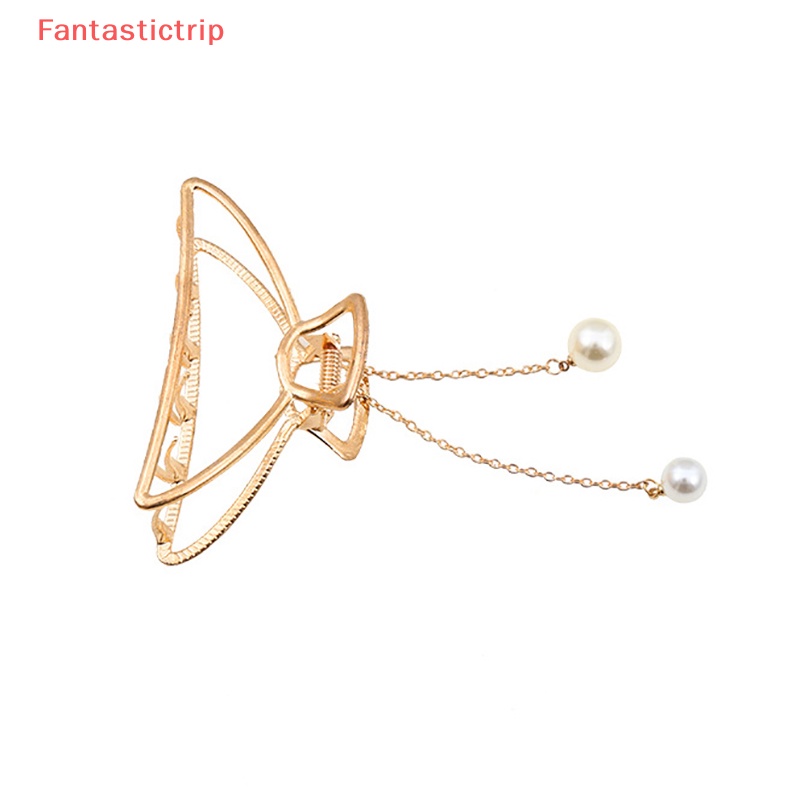 1 Kẹp Tóc Bướm Kim Loại Màu Vàng Cỡ Lớn Thời Trang Dành Cho Nữ